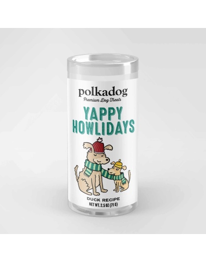 Polka Dog Holiday Mini Tube: Yappy Howlidays, Lucky Duck Bits 2oz