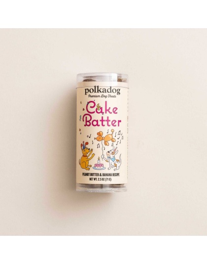 Polkadog Cake Batter Peanut Butter and Banana Soft & Chewy Dog Treats  - Mini Tube 2.5oz