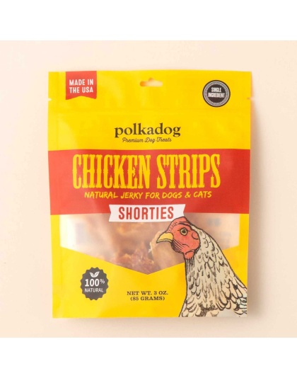 Polkadog Chicken Strips Jerky Shorties Dog and Cat Treats 3oz