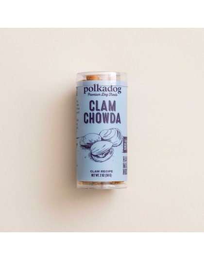 Polkadog Clam Chowda Training Bits Crunchy Dog and Cat Treats - Mini Tube 2oz