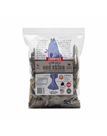 Polkadog Cod Skins Shorties Crunchy Dog and Cat Treats 12oz