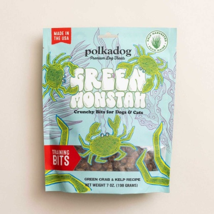 Polkadog Green Monstah Training Bits Crunchy Dog and Cat Treats 7oz