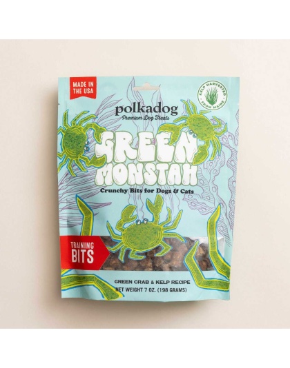 Polkadog Green Monstah Training Bits Crunchy Dog and Cat Treats 7oz