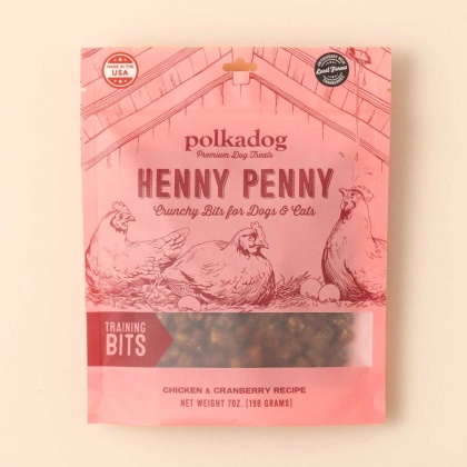 Polkadog Henny Penny Chicken & Cranberry Training Bits Crunchy Dog and Cat Treats 7oz