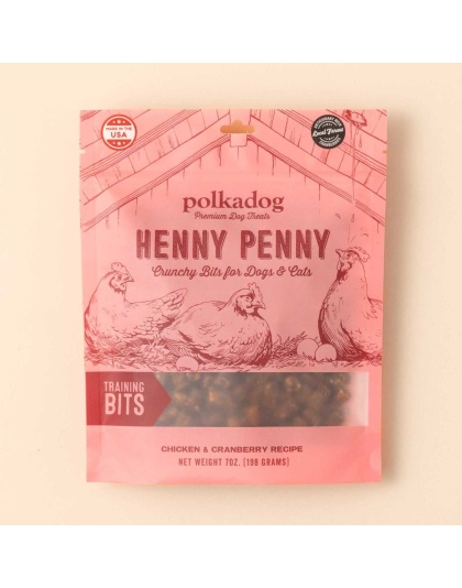 Polkadog Henny Penny Chicken & Cranberry Training Bits Crunchy Dog and Cat Treats 7oz