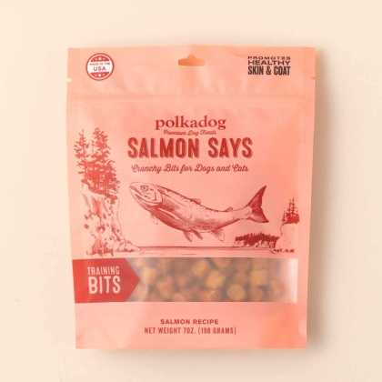 Polkadog Salmon Says Training Bits Crunchy Dog and Cat Treats  - 7oz