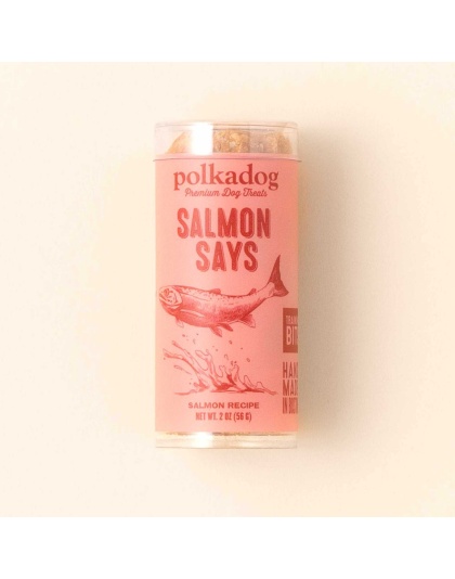 Polkadog Salmon Says Training Bits Crunchy Dog and Cat Treats  - Mini Tube 2oz