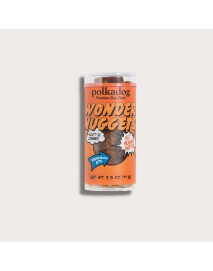 Polkadog Wonder Nuggets Training Bits Peanut Butter Soft & Chewy Dog Treats  - Mini Tube 2.5oz