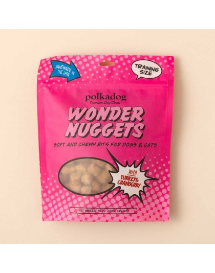 Polkadog Wonder Nuggets Training Bits Turkey & Cranberry Soft & Chewy Dog and Cat Treats  - 10oz