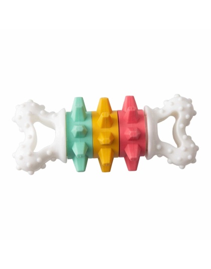 SnugArooz Twist & Shake Bone Dog Chew Toy Multicolored 5"