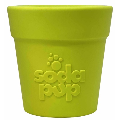 Green - SodaPup Rubber  Flower Pot Durable Treat Dispenser Dog Toy  - 3.5"