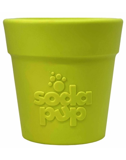 Green - SodaPup Rubber  Flower Pot Durable Treat Dispenser Dog Toy  - 3.5"