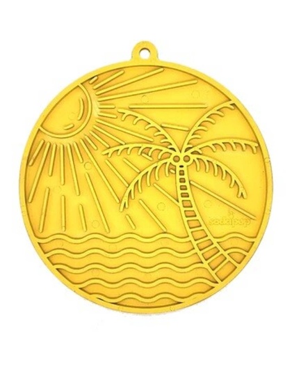 SodaPup eMat Enrichment Lick Mat Sun n Sea with Suction Cups Yellow 8"