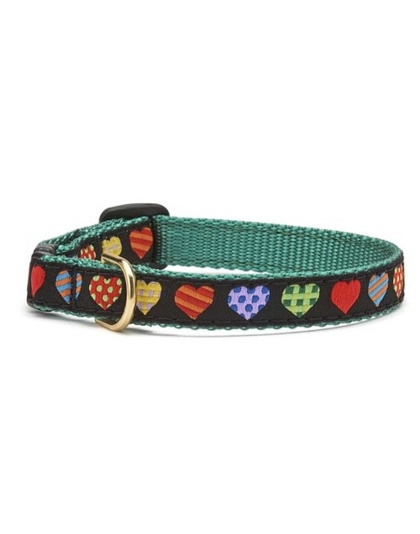 Up Country Colorful Hearts Cat Collar