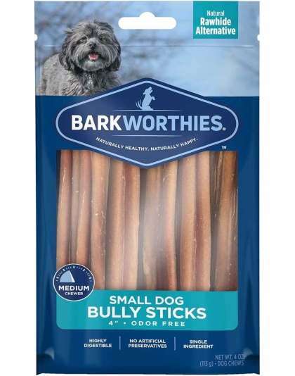 Barkworthies Bully Stick- Odor Free - 04" (Net Wt. 4 oz SURP)