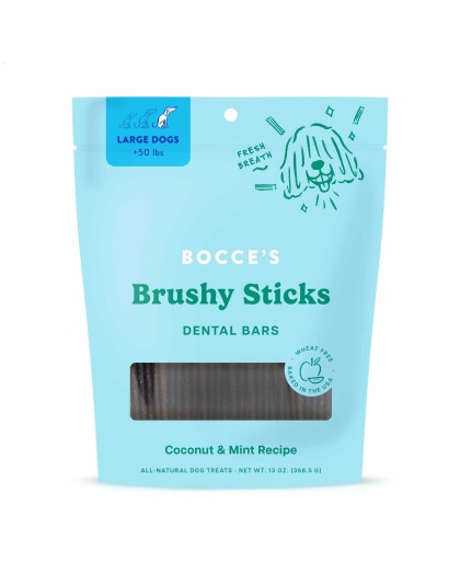 Bocce's Bakery Dailies Brushy Sticks Dog Large Dental Treats 13oz