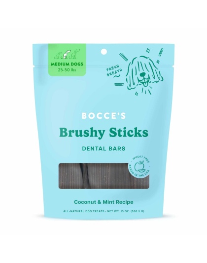 Bocce's Bakery Dailies Brushy Sticks Medium Dog Dental Treats 13oz