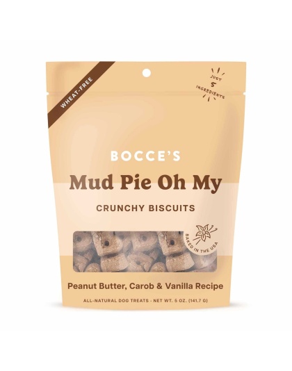 Bocce's Bakery Mud Pie Oh My Biscuit Bags Dog Treats 5oz