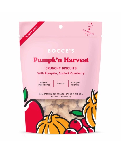 Bocce's Bakery Pumpk'n Harvest Small Batch Biscuit Dog Treats 12oz