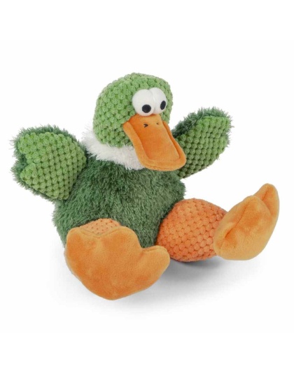 goDog Checkers Sitting Duck w/Chew Guard Plush Dog Toy Large