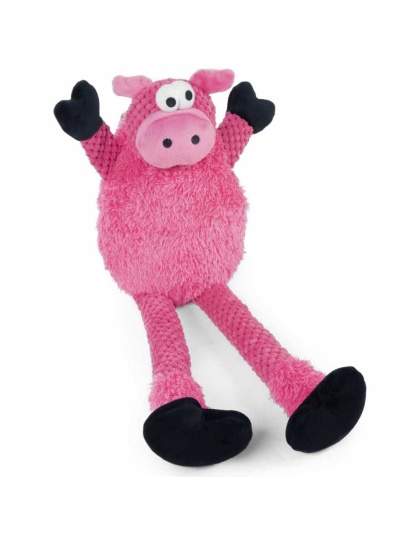 goDog Checkers Skinny Pig w/Chew Guard Plush Dog Toy  - Large