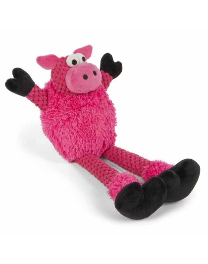 goDog Checkers Skinny Pig w/Chew Guard Plush Dog Toy  - Small