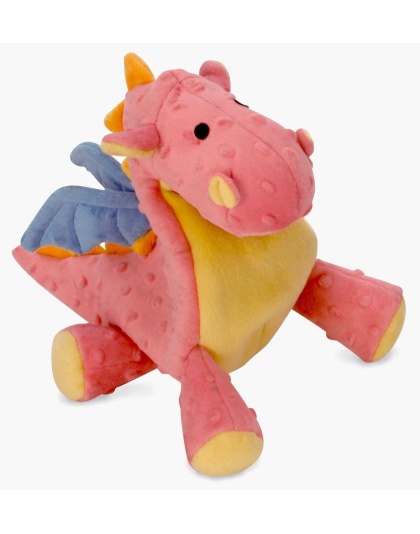 goDog Dragon w/Chew Guard Coral Plush Dog Toy Large - Large