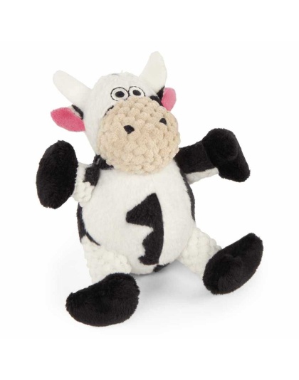 goDog Just For Me Checkers Sitting Cow w/Chew Guard Plush Dog Toy