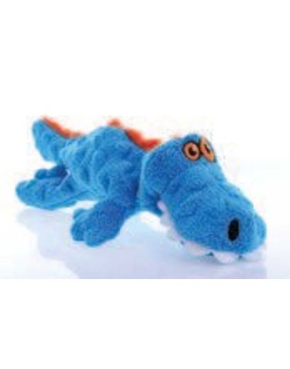 Blue - goDog Just For Me Gator w/Chew Guard Plush Dog Toy