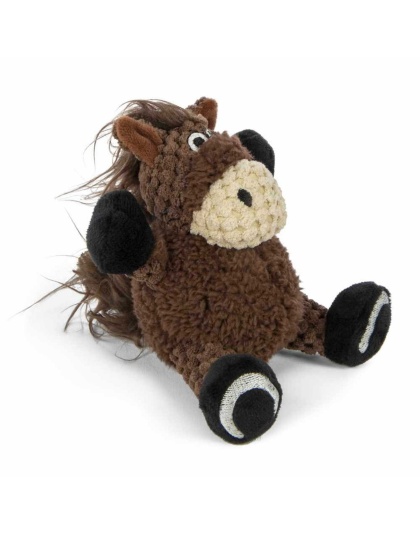goDog Just For Me Checkers Sitting Horse w/Chew Guard Plush Dog Toy