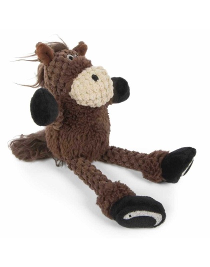 goDog Just For Me Checkers Skinny Horse w/Chew Guard Plush Dog Toy