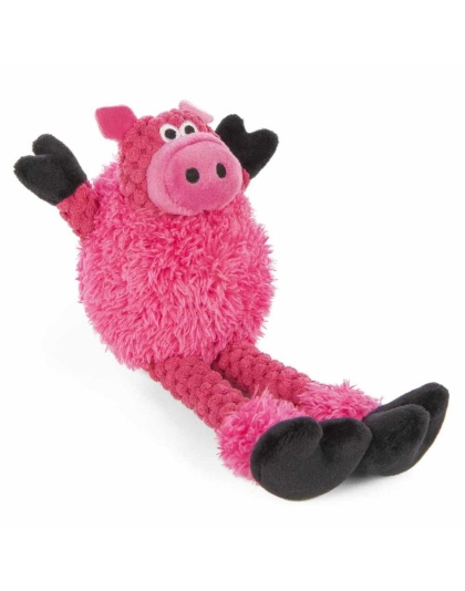 goDog Just For Me Checkers Skinny Pig w/Chew Guard Plush Dog Toy