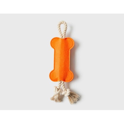 Orange - Jax & Bones Hitch and Bone Rope Dog Toy - 12"