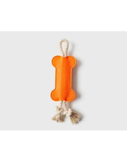 Orange - Jax & Bones Hitch and Bone Rope Dog Toy - 12"
