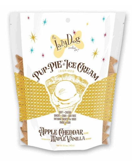 Lazy Dog Pup-PIE & Ice Cream Slices Apple Cheddar w/ Maple & Vanilla Dog Treat 5oz