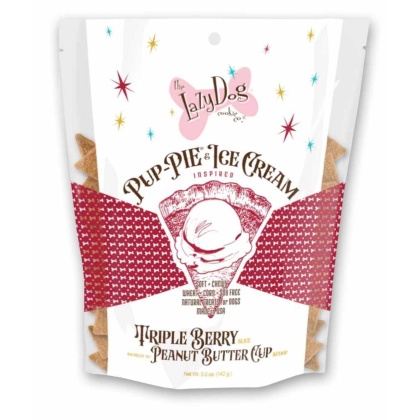 Lazy Dog Pup-PIE & Ice Cream Slices Triple Berry w/ Peanut Butter Dog Treat 5oz