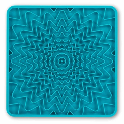 Blue - Messy Mutts Framed Spill Resistant Silicone Interactive Lick Mat  - 10" x 10"