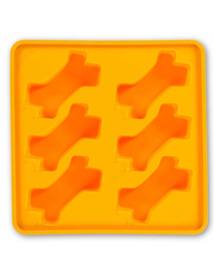Orange - Messy Mutts Framed Silicone Popsicle Mold Bone Shape  - 10" x 10"