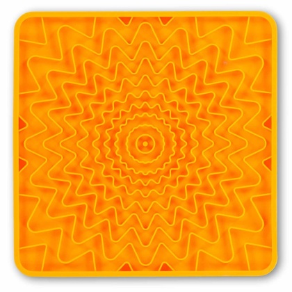 Orange - Messy Mutts Framed Spill Resistant Silicone Interactive Lick Mat  - 10" x 10"