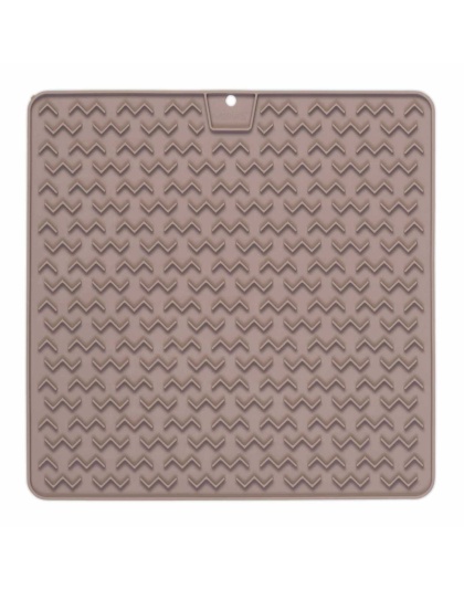Grey Warm - Messy Mutts Silicone Therapeutic Dog Lick Mat Warm - 12" x 12"