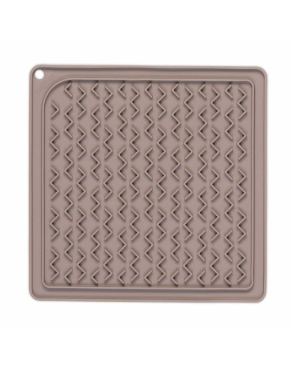 Grey - Messy Mutts Silicone Therapeutic Dog Feeding Mat  - 8" x 8"