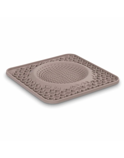 Grey - Messy Mutts Silicone Therapeutic Dog Lick Bowl Mat - 10" x 10"