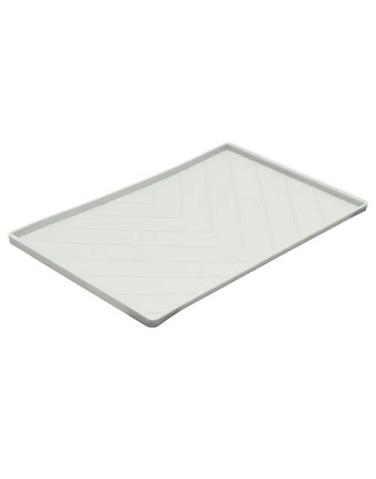Light Grey - Messy Mutts Silicone Food Mat Raised Edge  - Medium 20" x 12"