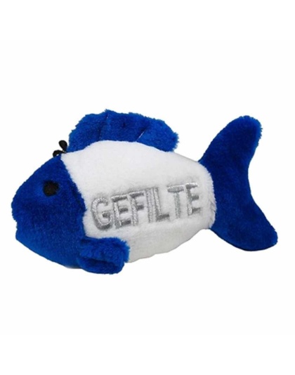 Multipet Gefilte Fish Talking Hanukkah Plush Dog Toy 4.5"