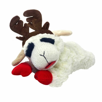Multipet Holiday Lamb Chop w/Antlers  - 10.5 in