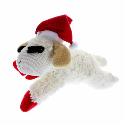 Multipet Holiday Lamb Chop w/ Santa Hat  - 10 in