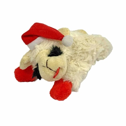 Multipet Holiday Lamb Chop w/ Santa Hat  - 6 in