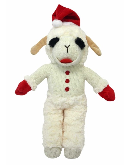 Multipet Lamb Chop Standing w/ Santa Hat  - 8 in