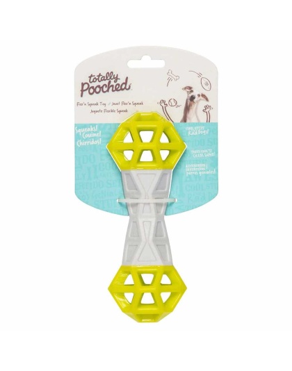 Grey / Green - Totally Pooched Flex n' Squeak Toy, Foam Rubber,   - 7",