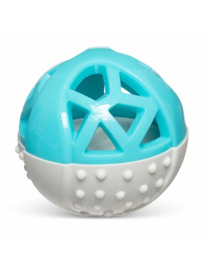 Grey / Teal - Totally Pooched Catch n' Squeak Ball, Foam Rubber  - 3.5"